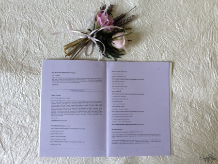 libretto con interno lilla con intestazione e numerazione